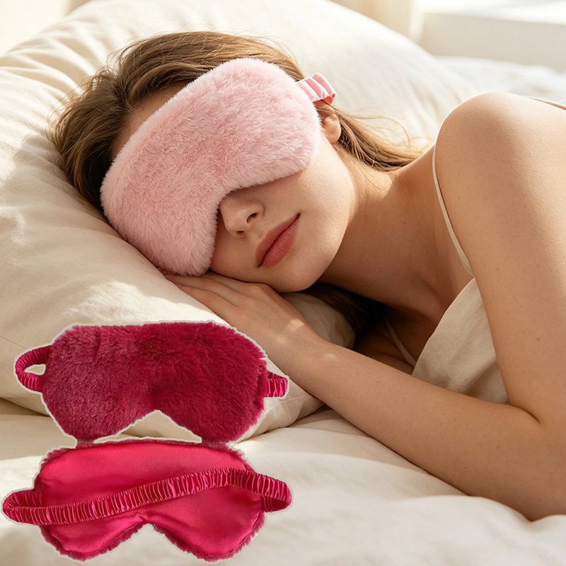 Health & Wellness Utsg - スリーピングマスク 睡眠用アイマスク ソフトプラッシュアイマスク キュートなラブクラウドアイカバー プラッシュマスク アイパッチ