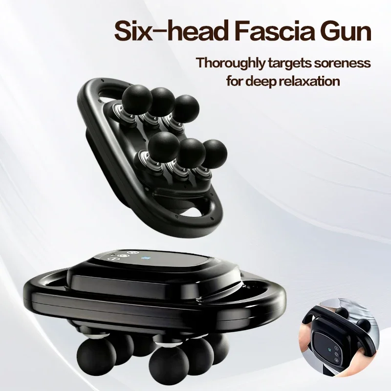 Health Wellness Massage - 6ヘッドディープティシューマッサージガン、強力振動マッスルマッサージャー（背中、腰、肩、脚、疲労回復用）