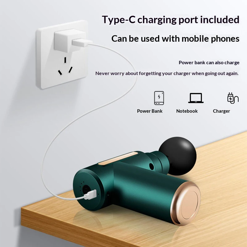 ポータブルミニマッサージガン USB 充電式軽量電気筋肉リラ - Health Wellness Massage のレビューと価格