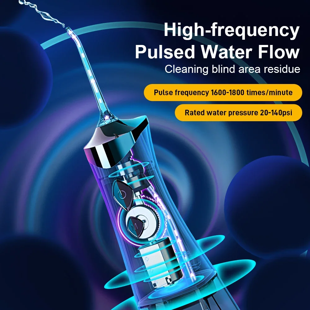 ポータブル充電式口腔洗浄器 4つの洗浄モード IP7防水 3 - Oral Irrigator Flosser のレビューと価格