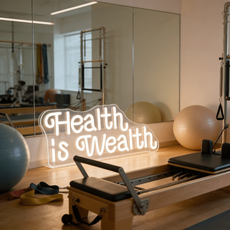 健康は富 ネオンサイン LED マーキーライト ホームジム装 - Health Wellness And Lifestyle のレビューと価格